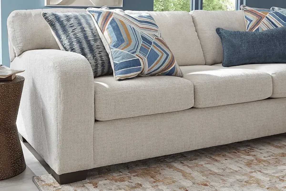 Sienna Way Cream Chenille 2 Pc Sectional