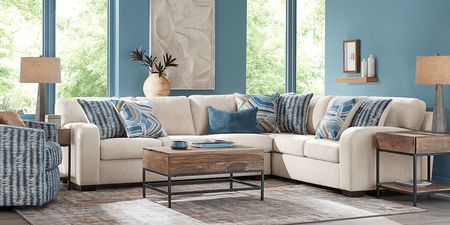 Sienna Way Cream Chenille 2 Pc Sectional