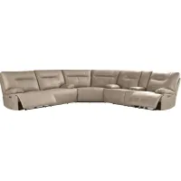 Barton Taupe 3 Pc Dual Power Reclining Sectional