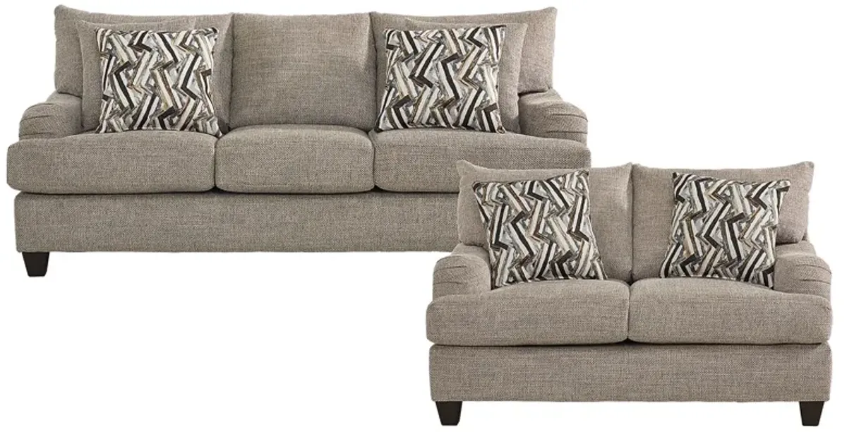 Broadmoor Gray 2 Pc Living Room