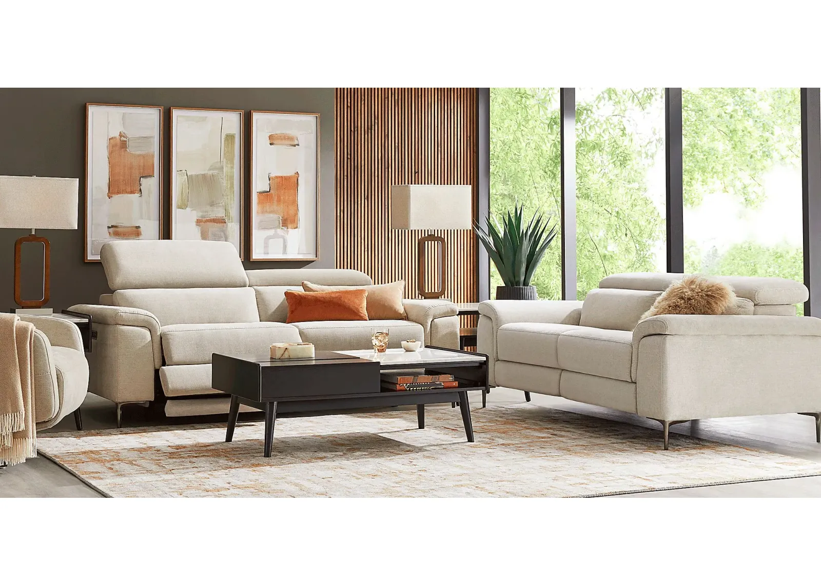 Weatherford Park Beige 2 Pc Living Room with Dual Power Reclining Sofa