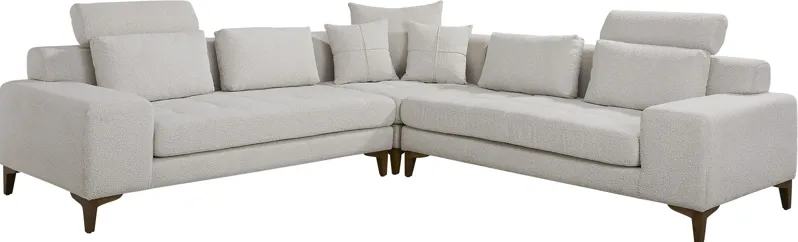 Mercer Place White 3 Pc Sectional