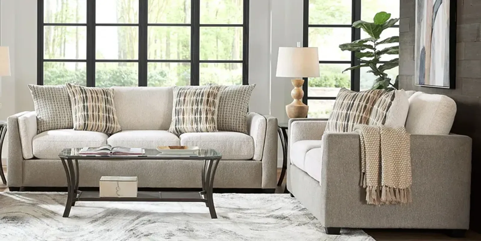 Alcott Gray 2 Pc Living Room