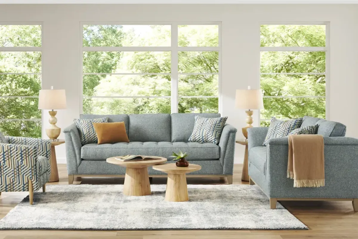 Fairmont Blue 8 Pc Living Room