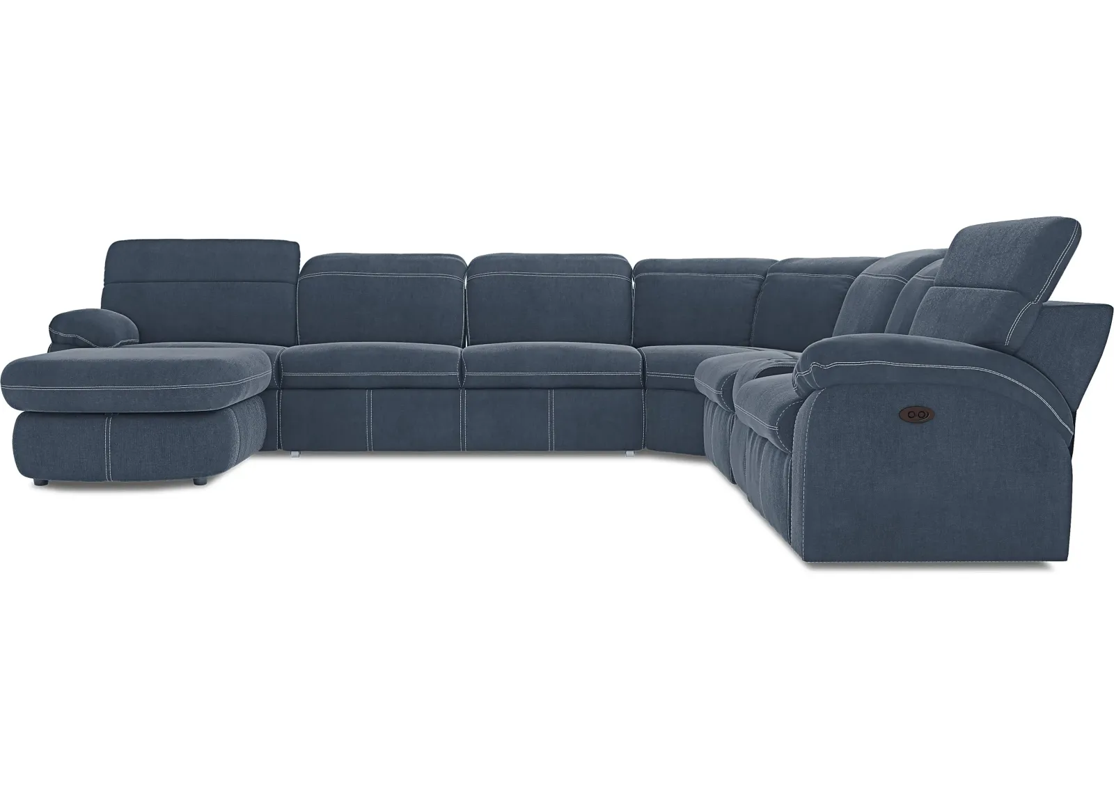 Crescent Place Navy 6 Pc Power Reclining Sleeper Sectional