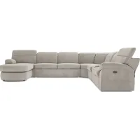 Crescent Place Gray 6 Pc Power Reclining Sleeper Sectional