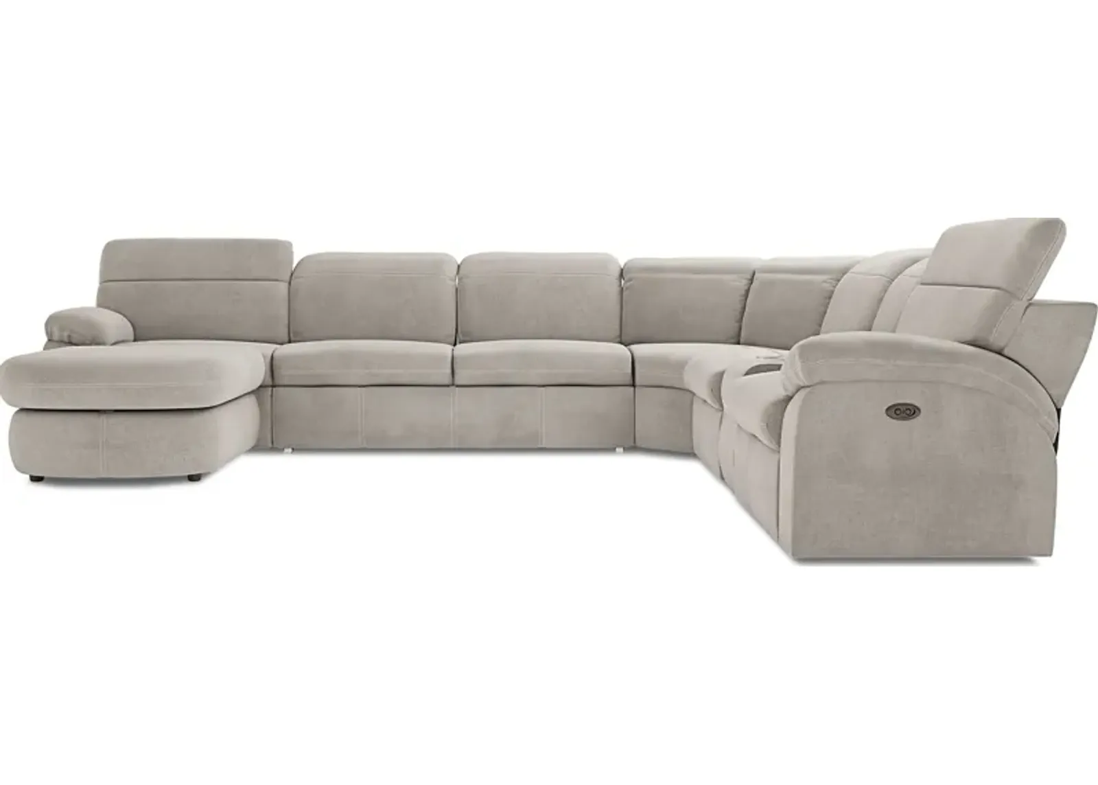 Crescent Place Gray 6 Pc Power Reclining Sleeper Sectional