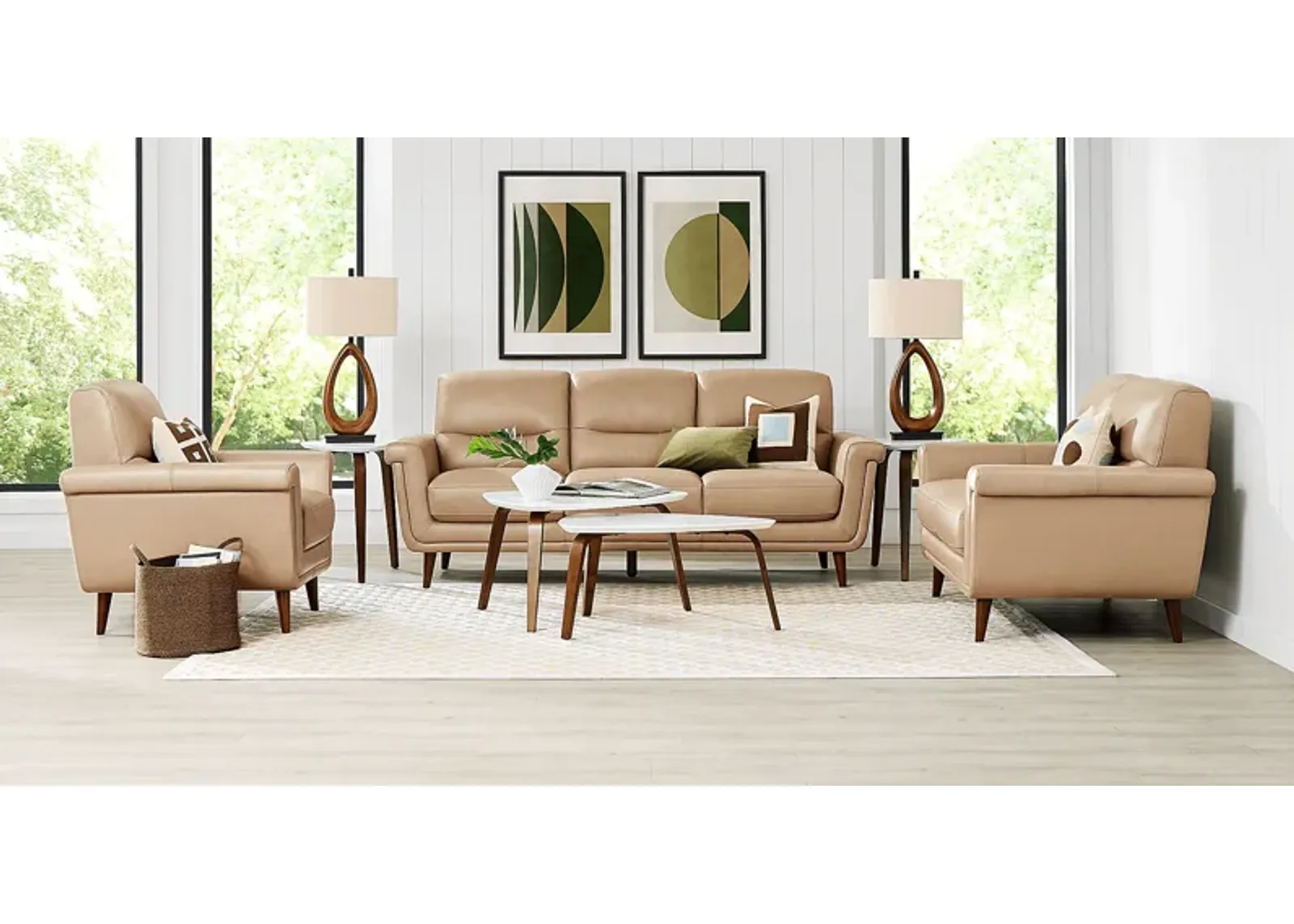 Harrington Park Stone 2 Pc Leather Living Room