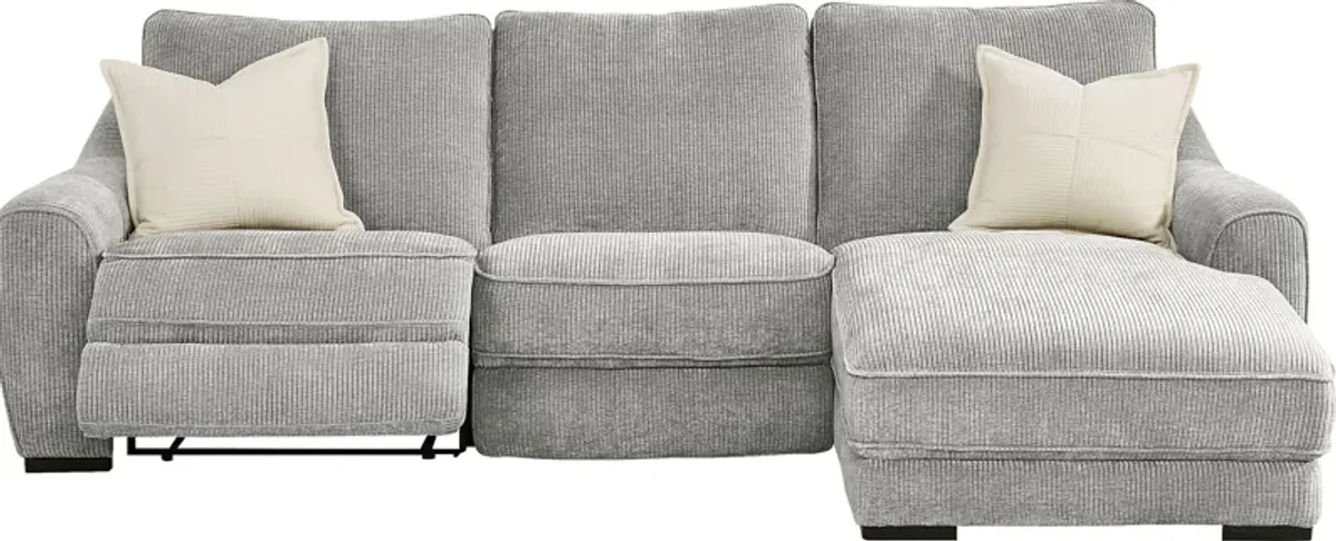 Somerset Gray 3 Pc Dual Power Reclining Sectional