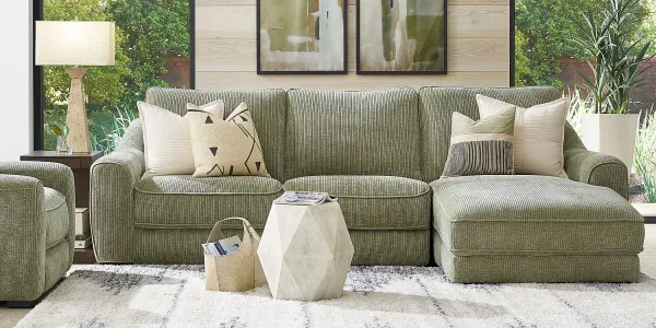 Somerset Green 3 Pc Dual Power Reclining Sectional