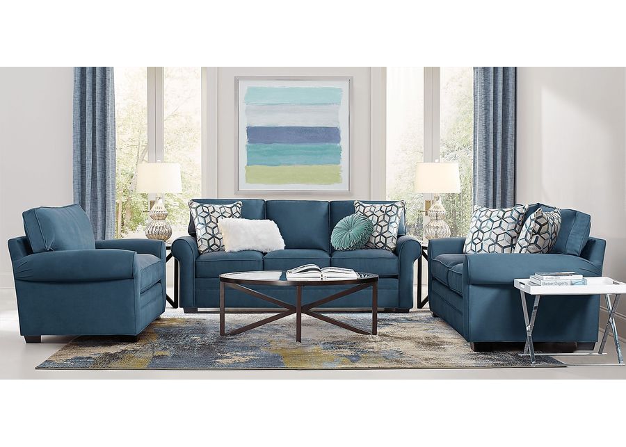 Bellingham Sapphire Microfiber 5 Pc Living Room