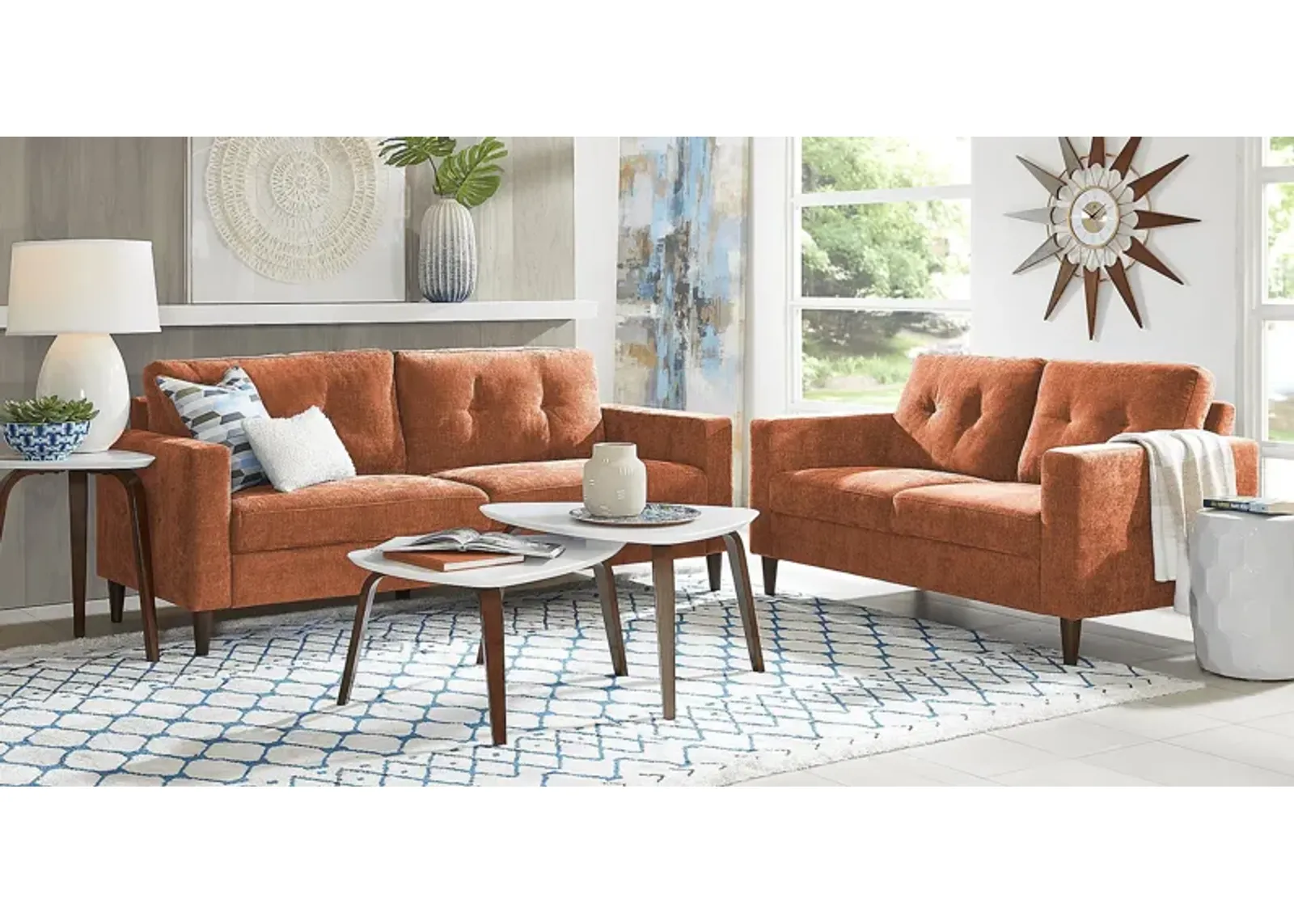 Bonavista Orange 2 Pc Living Room