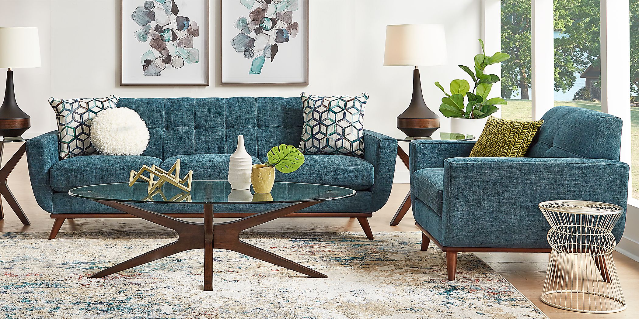 East Side Teal Sofa