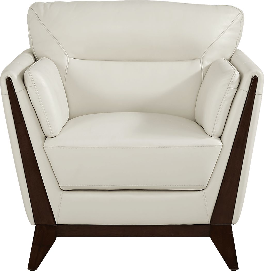Marchese Ivory Leather 3 Pc Living Room
