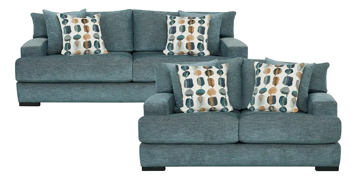 Archer Blue 2 Pc Living Room