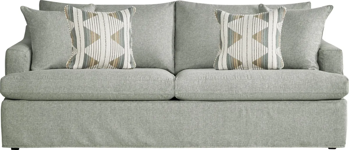 Soho Loft Green Slipcover Sofa