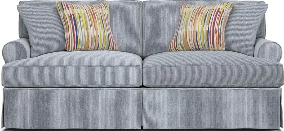 Beachside Walk Blue Denim Slipcover Sofa