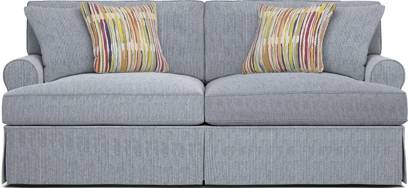 Beachside Walk Blue Denim Slipcover Sofa