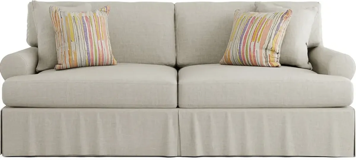 Beachside Walk Linen Textured Slipcover Sofa