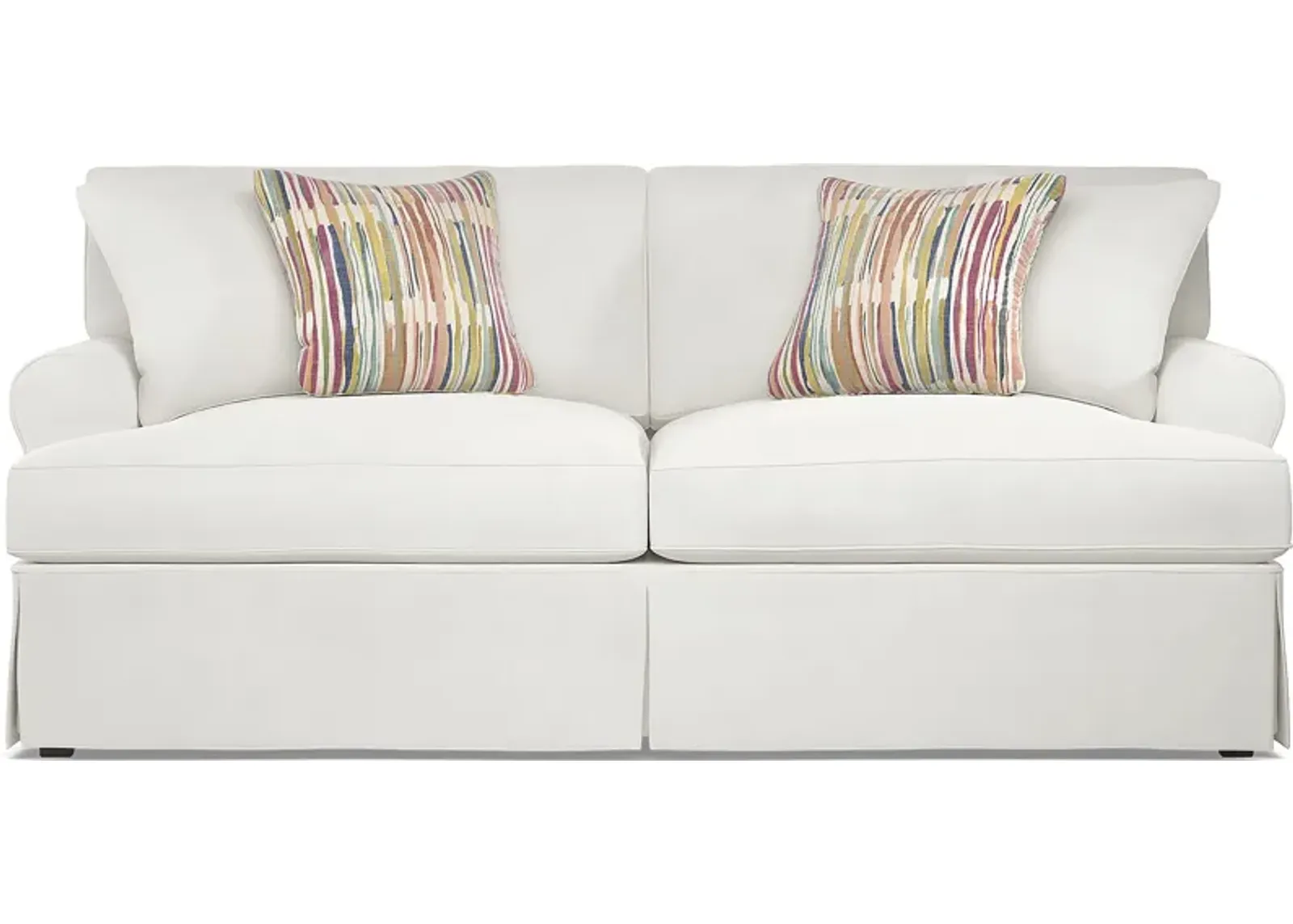 Beachside Walk White Denim Slipcover Sofa