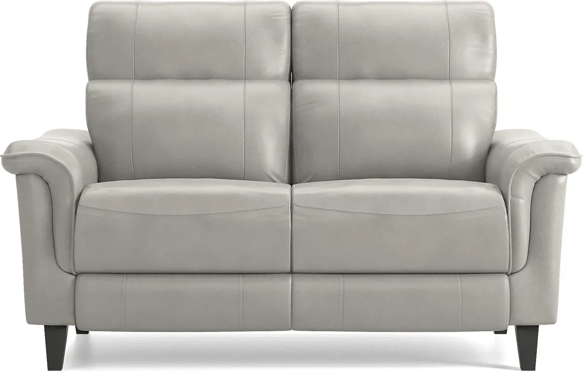 Avezzano Stone Leather 2 Pc Living Room with Dual Power Reclining Sofa