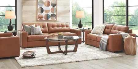 Messina Brown Leather 5 Pc Living Room