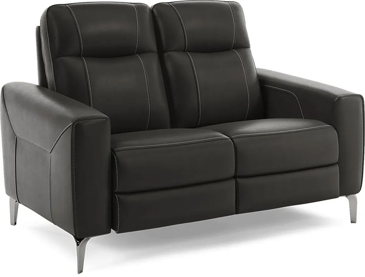 Parkside Heights Black Cherry Leather 2 Pc Living Room w/Dual Power Reclining Sofa
