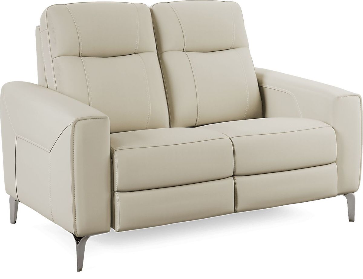 Parkside Heights Beige Leather 2 Pc Living Room with Dual Power Reclining Sofa