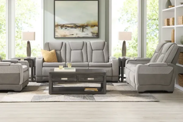 Donovan Park Gray 2 Pc Living Room with Dual Power Reclining Sofa