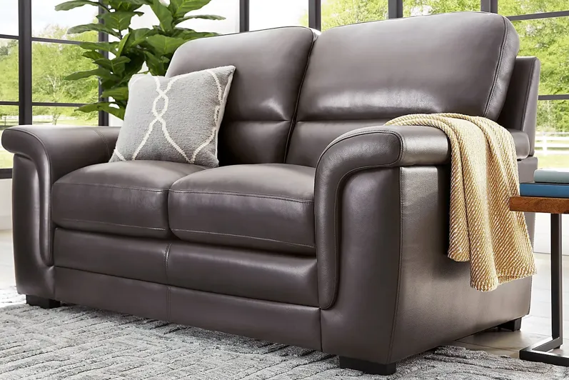 Villa Ashbury Brown Leather 2 Pc Living Room