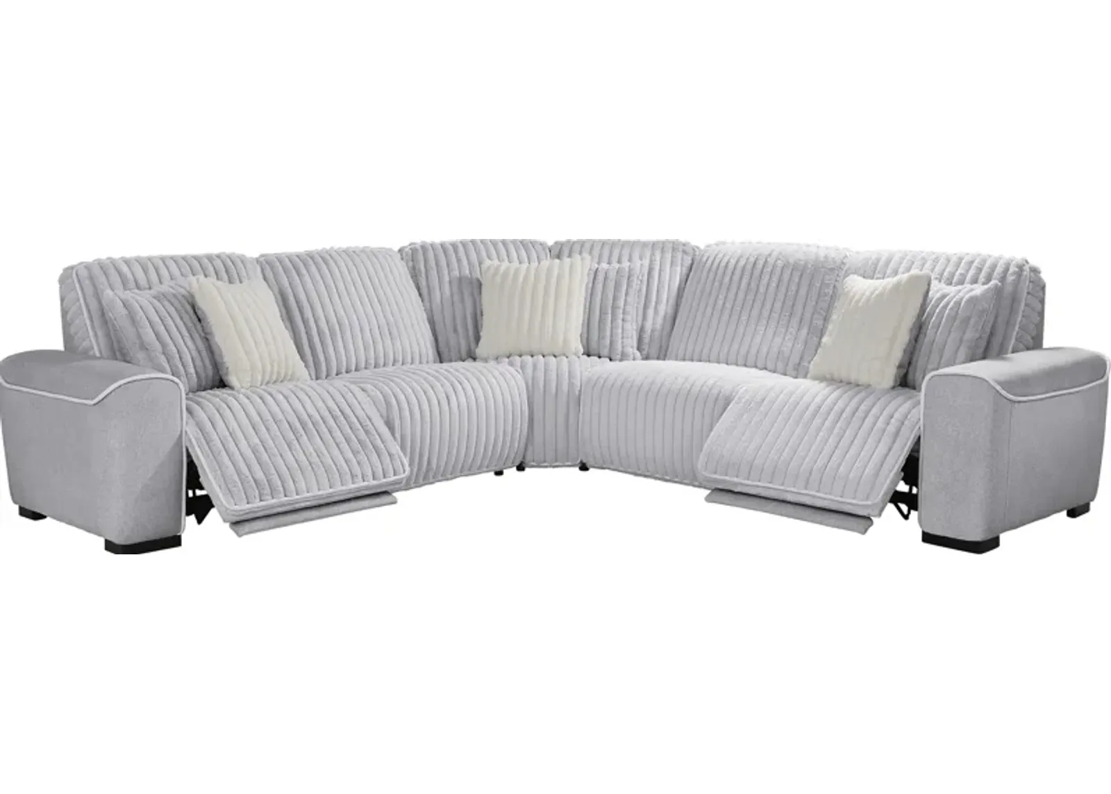 Bedingfield Gray 5 Pc Dual Power Reclining Sectional