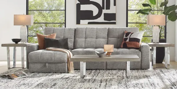 Meriwether Gray 3 Pc Power Slider Sectional