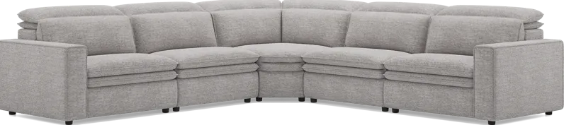 Salvator Street Gray 5 Pc Dual Power Reclining Sectional