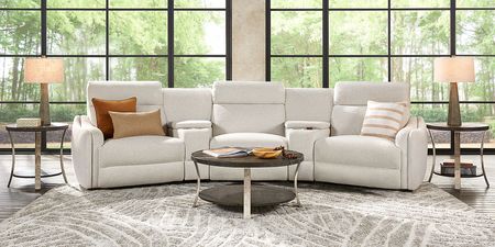 Yountville White 6 Pc Dual Power Reclining Sectional