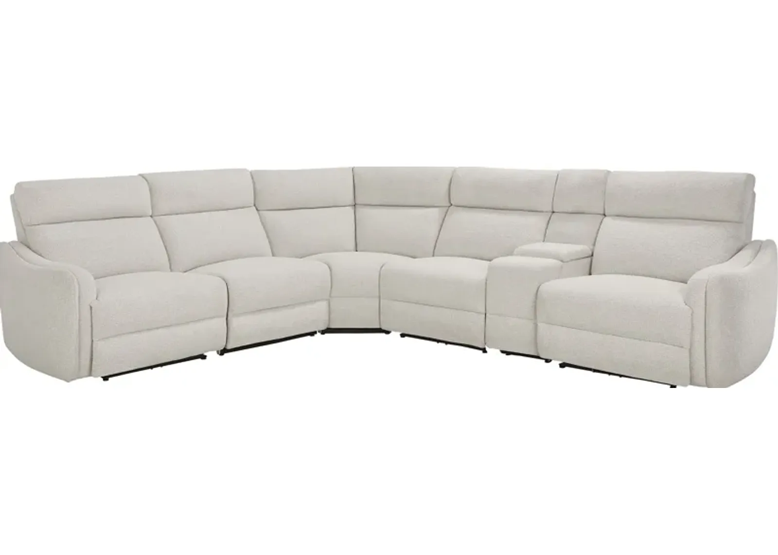 Yountville White 6 Pc Dual Power Reclining Sectional