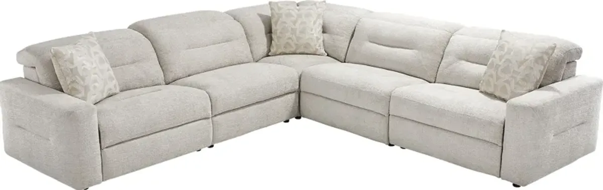 Belia Beige 5 Pc Dual Power Reclining Sectional