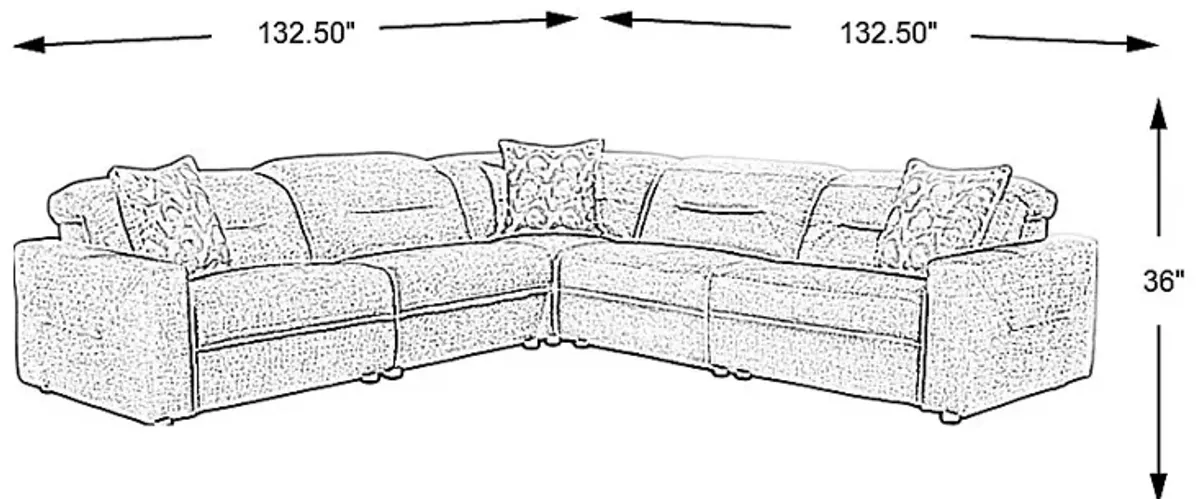 Belia Beige 5 Pc Dual Power Reclining Sectional