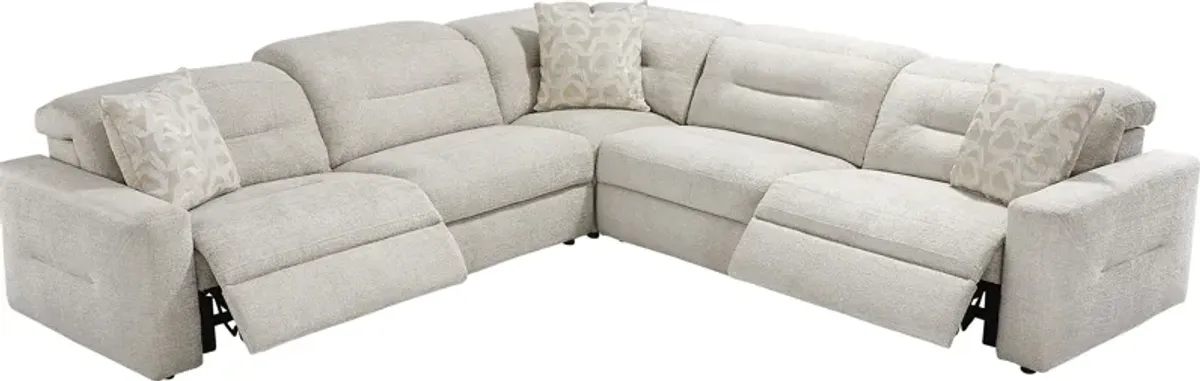 Belia Beige 5 Pc Dual Power Reclining Sectional