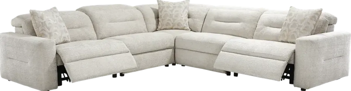 Belia Beige 5 Pc Dual Power Reclining Sectional