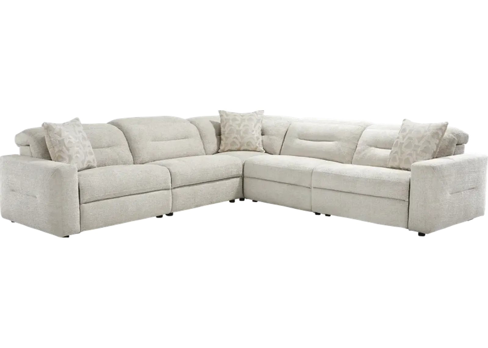 Belia Beige 5 Pc Dual Power Reclining Sectional