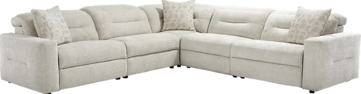 Belia Beige 5 Pc Dual Power Reclining Sectional