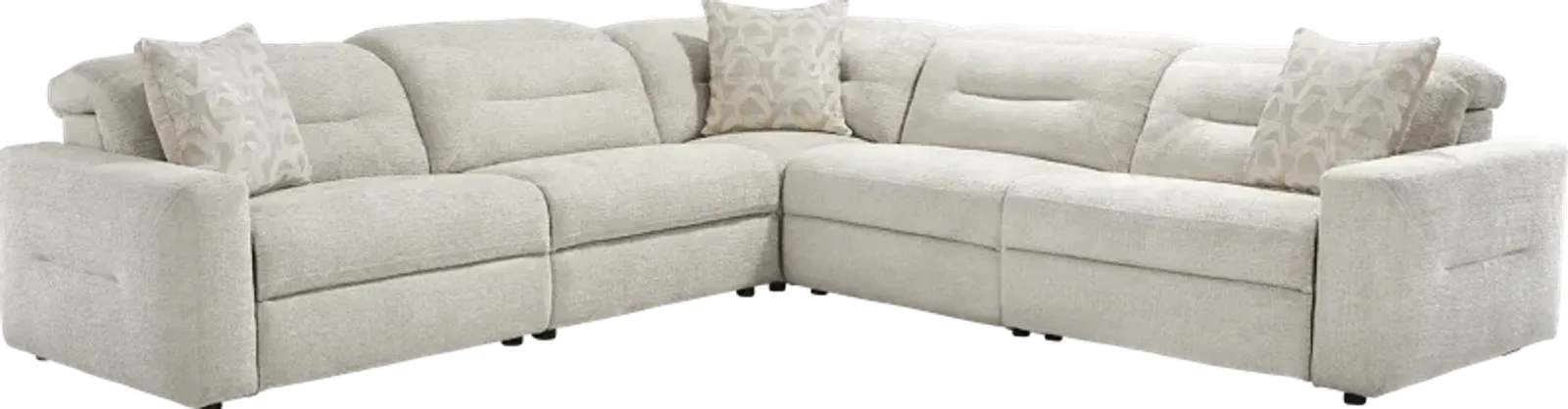 Belia Beige 5 Pc Dual Power Reclining Sectional