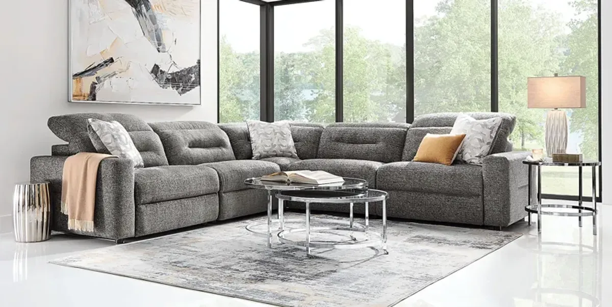 Belia Gray 5 Pc Dual Power Reclining Sectional