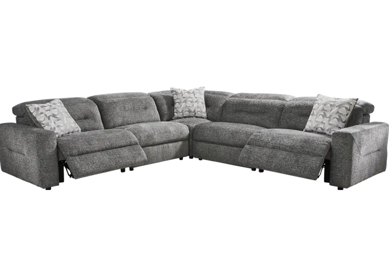 Belia Gray 5 Pc Dual Power Reclining Sectional