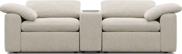 The Flow Gray 3 Pc Dual Power Reclining Sectional with Console