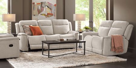 Kamden Place Cement 5 Pc Living Room with Dual Power Reclining Sofa