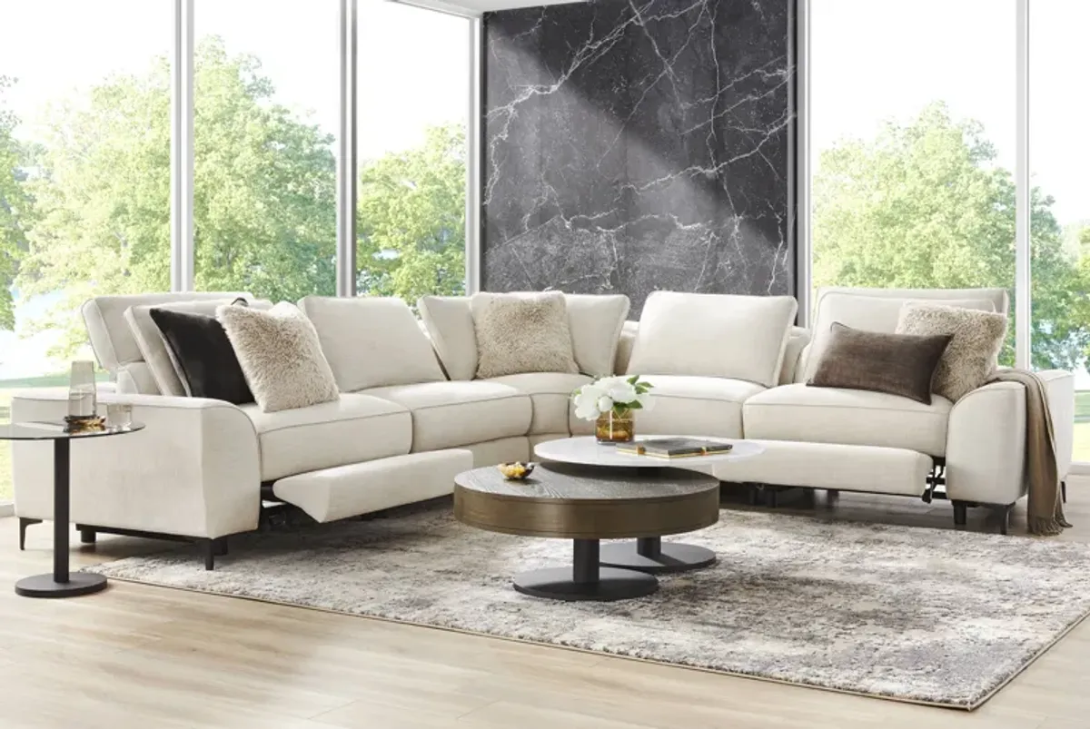 Aspen Sand 5 Pc Dual Power Reclining Sectional