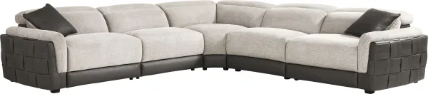 Seneca Falls Gray 5 Pc Dual Power Reclining Sectional