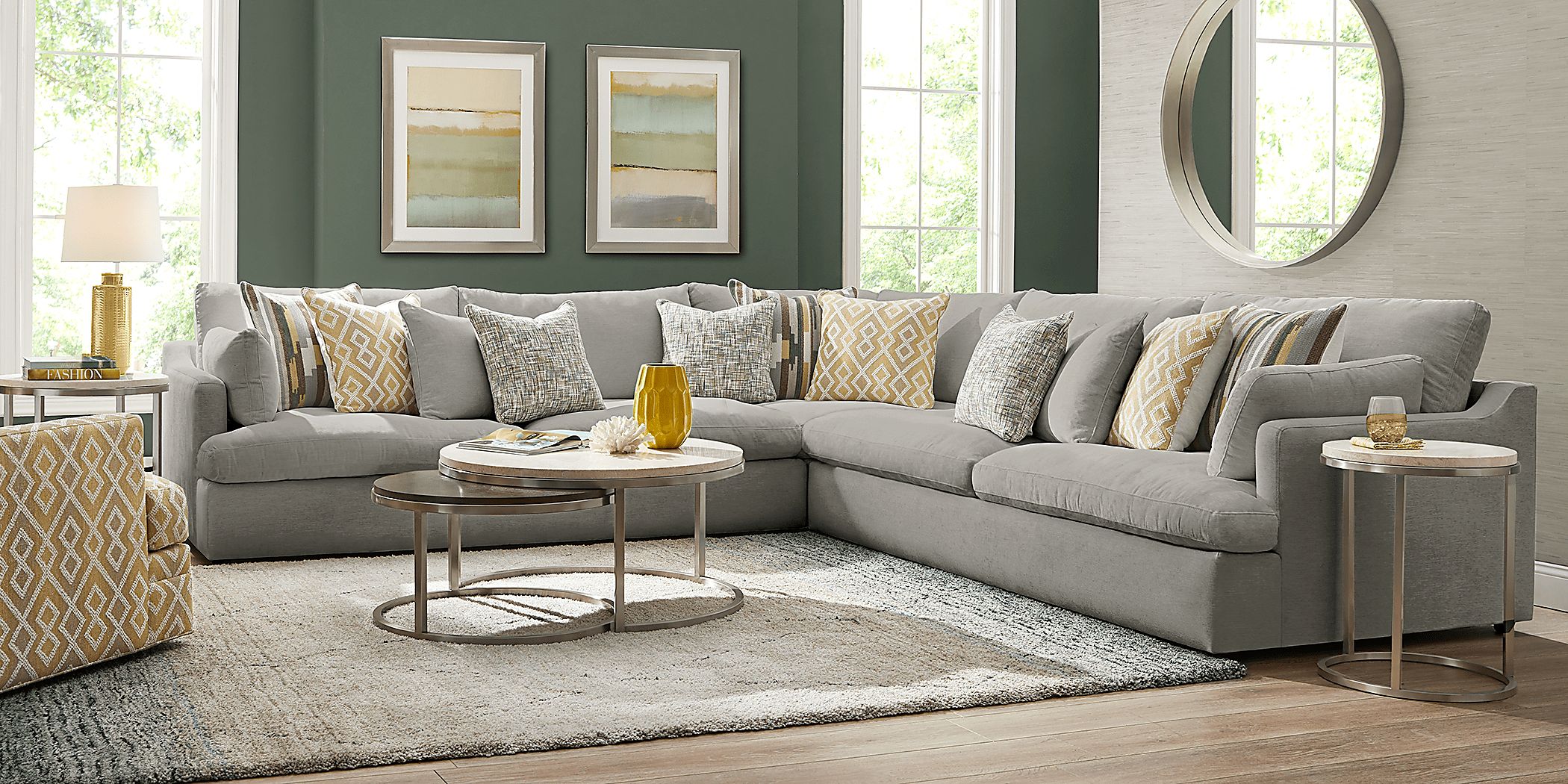 Aldon Park Gray 3 Pc Sectional