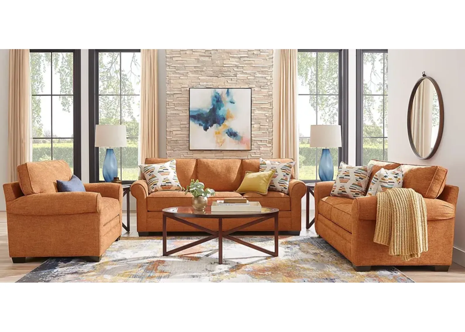 Bellingham Russet Textured 2 Pc Living Room